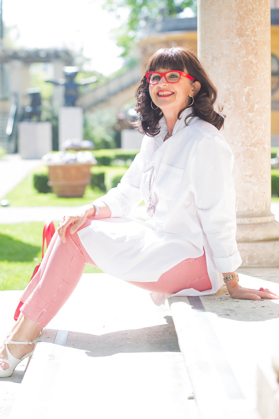 weiße Longbluse im casual look - TOP