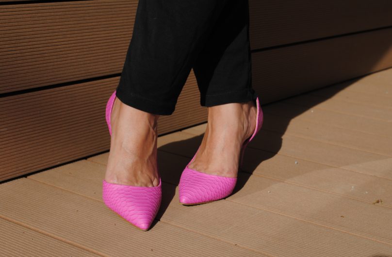 Jumpsuit Business Look pink Schuhe