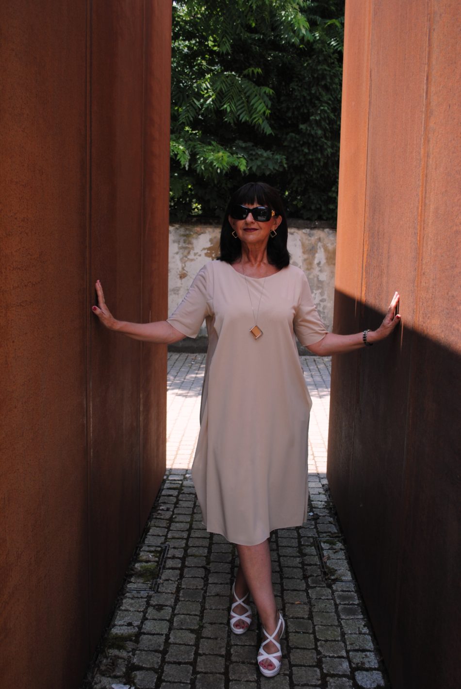 Sommerkleid nude Komplettlook