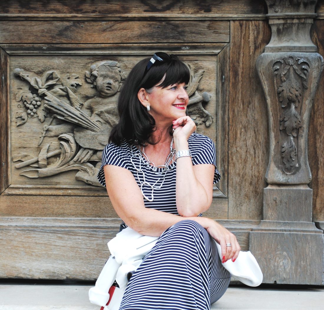 Streifenkleid in blau weiß