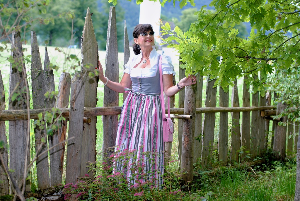 Wiesn Dirndl in rose grau