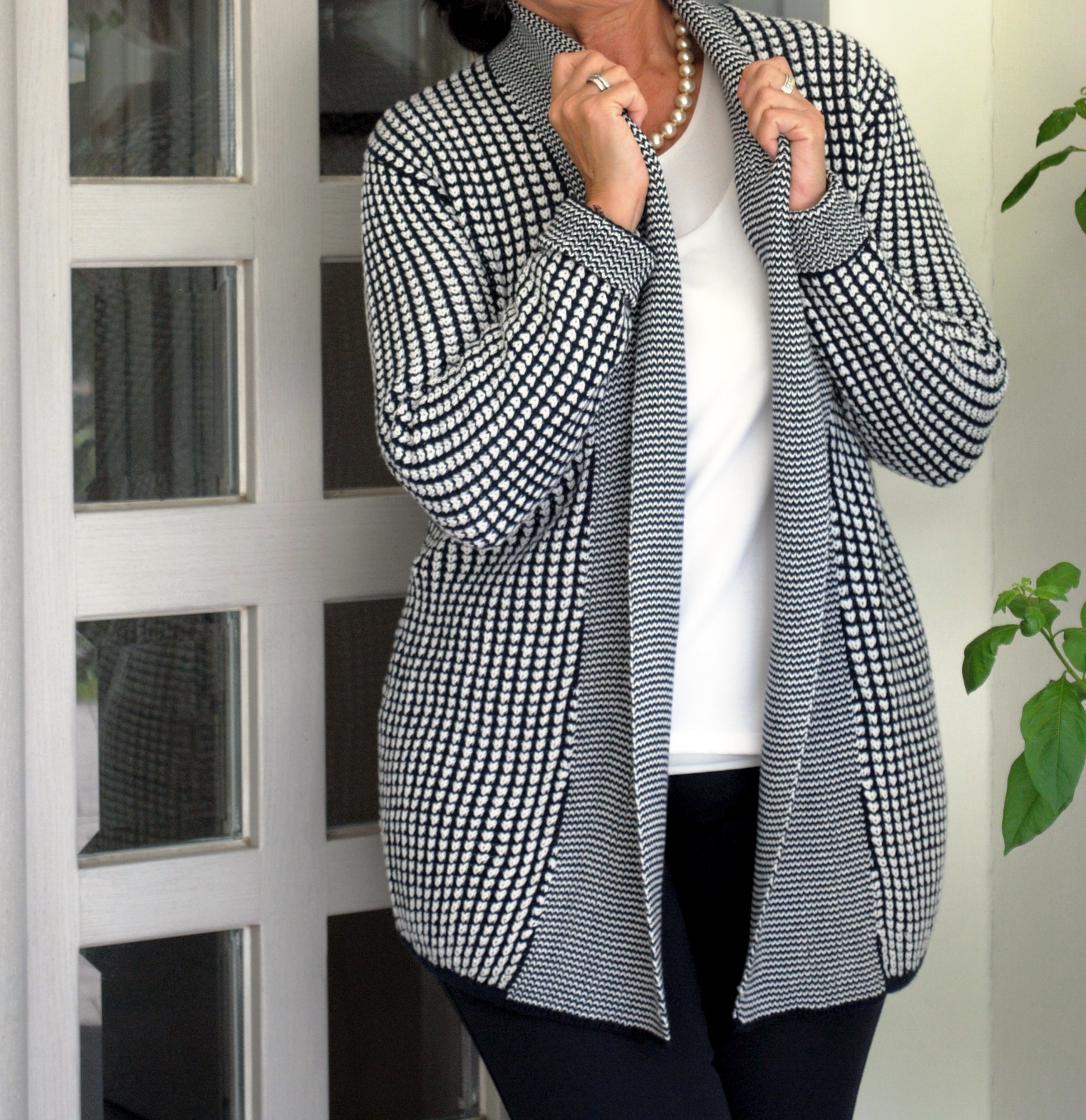 Cardigan in blau weiß