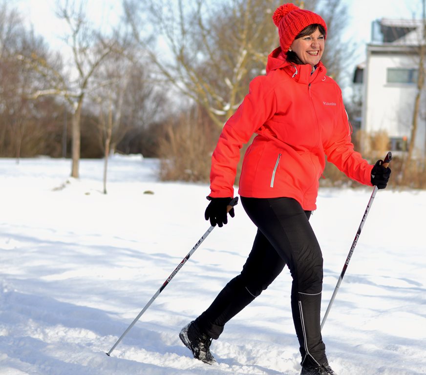 Nordic Walking mit Schnee