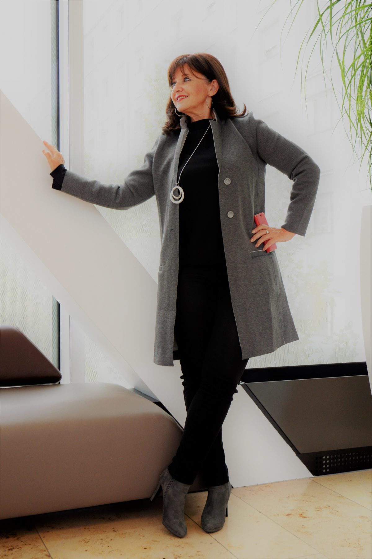 Lederleggings in schwarz