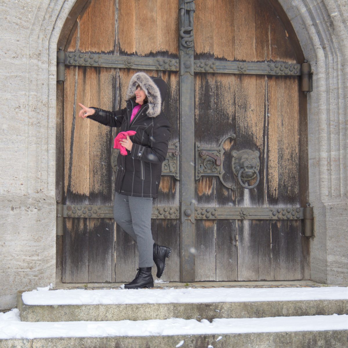 Steppjacke im Winter