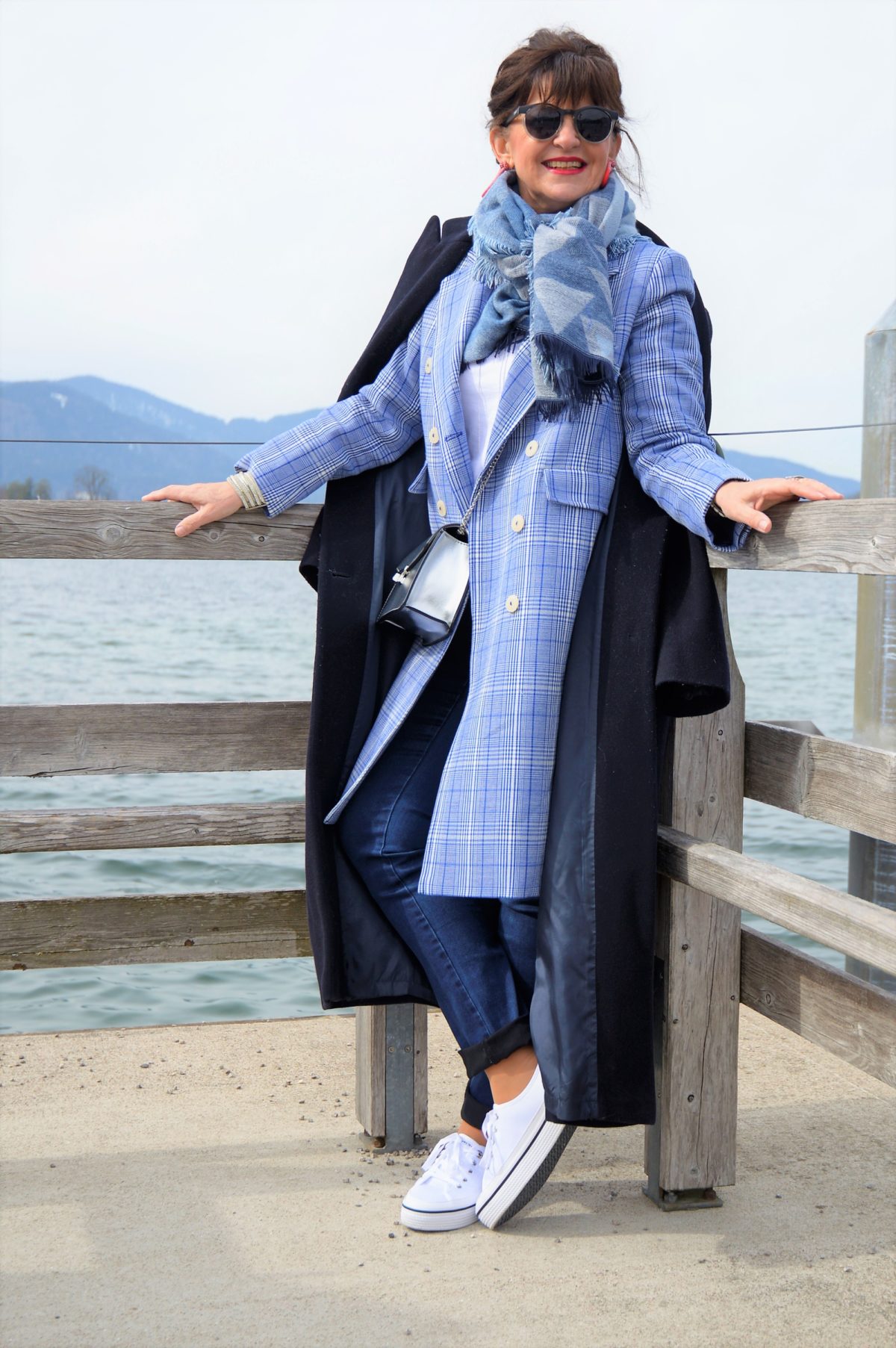 Perfekt mit Karo Mantel Jeans