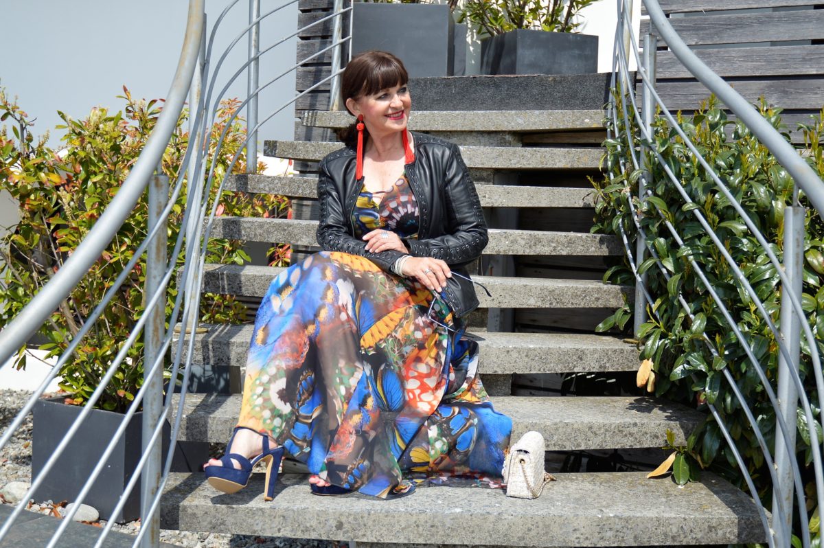 Lederkleid mit Maxikleid