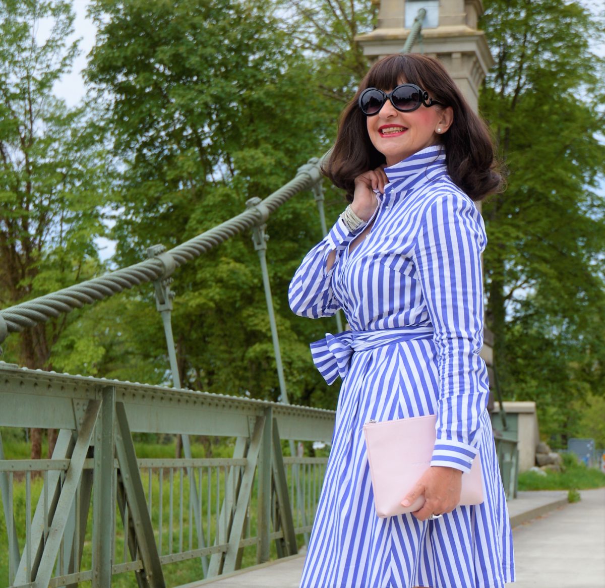 gestreiftes Hemdblusenkleid