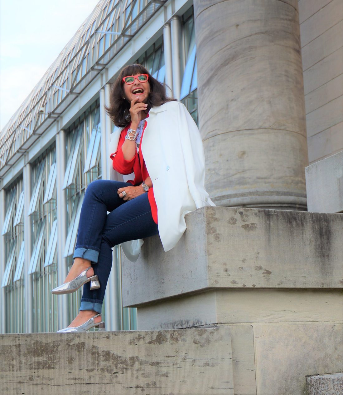 Jeans mit Trenchcoat