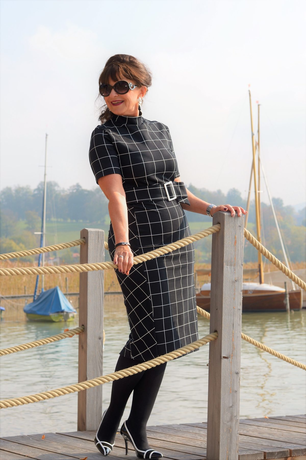 Kleid von Zara black and white