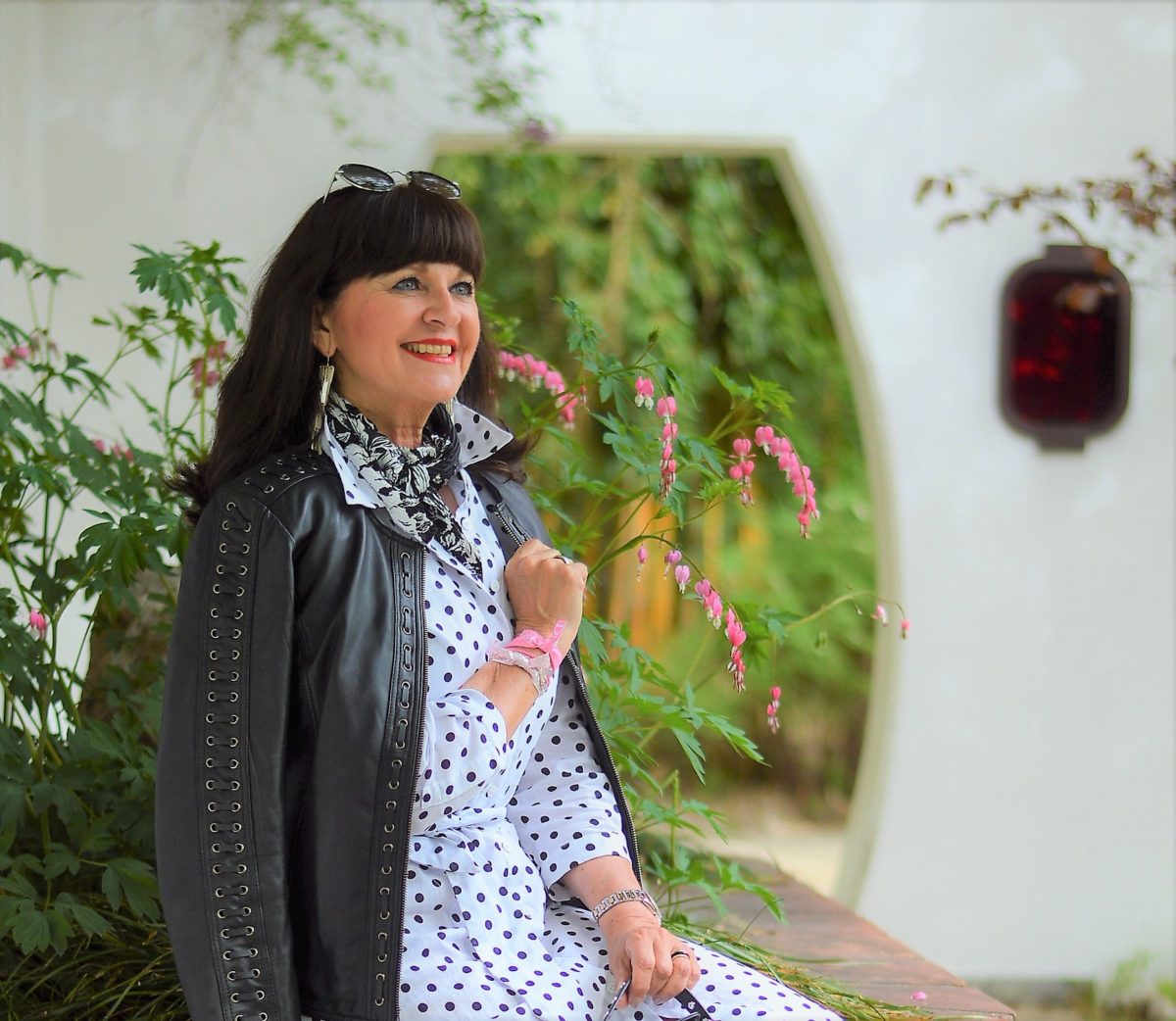 Lederjacke mit Kleid