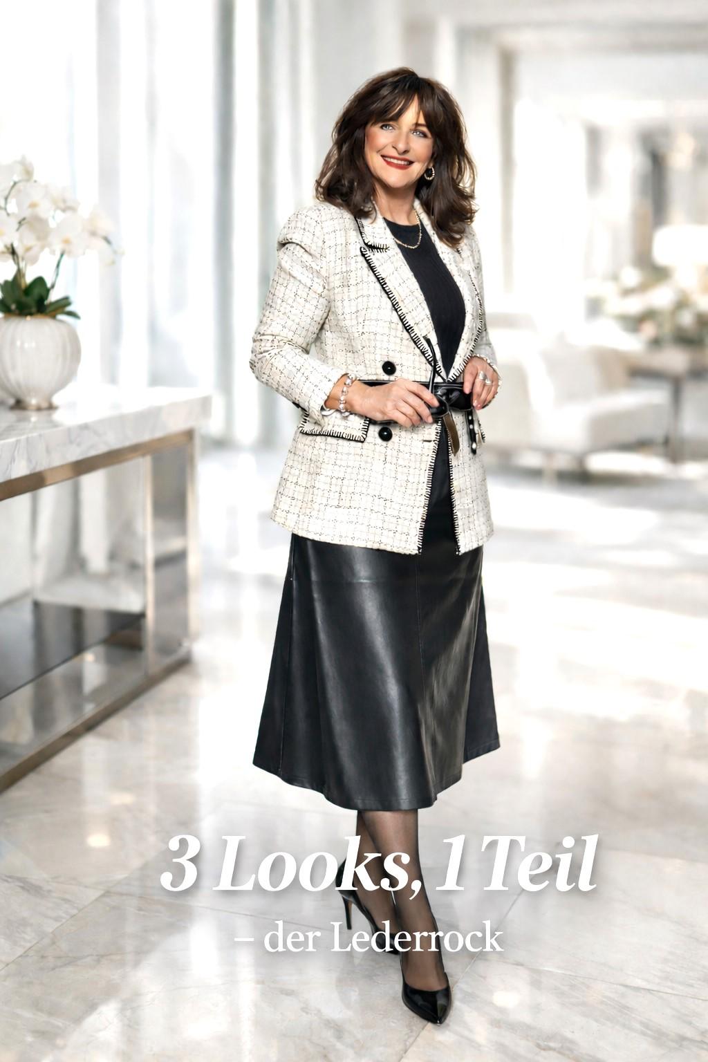 1 Teil - 3 Looks mit Lederrock