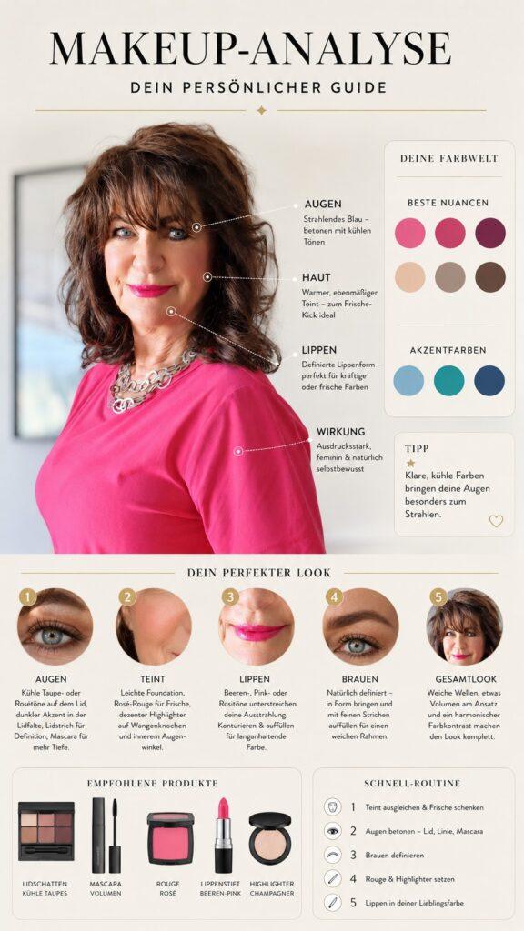 Make-up-Analyse für ein pinkes Kleid